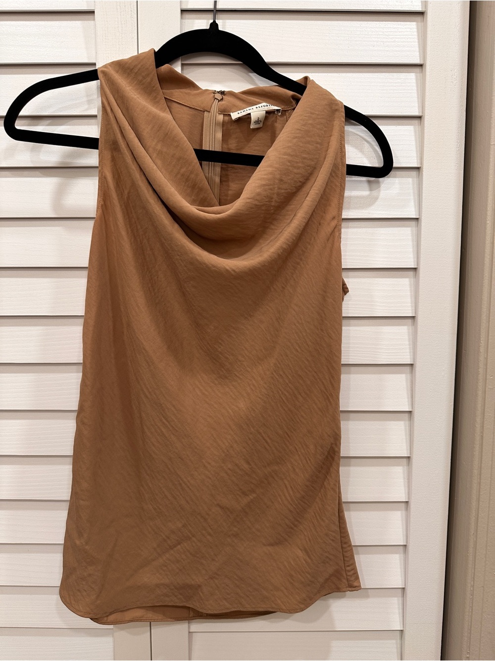 Banana Republic Sleeveless Cowl Neck Top in Camel size 2